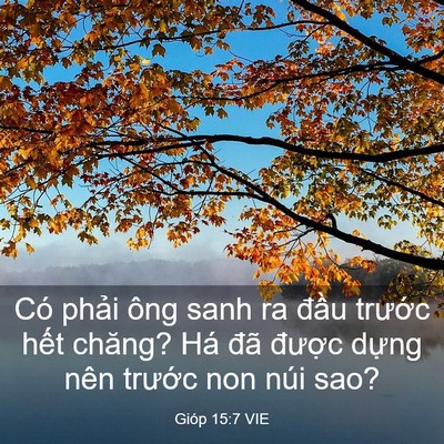 Picture 03 - Gióp 15:7 VIE - Có phải ông sanh ra đầu trước hết - Bible Verse Picture
