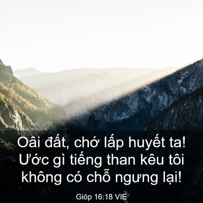 Picture 03 - Gióp 16:18 VIE - Oâi đất, chớ lấp huyết ta! Ước gì - Bible Verse Picture