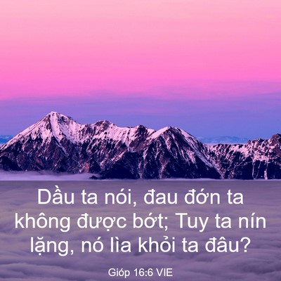 Picture 03 - Gióp 16:6 VIE - Dầu ta nói, đau đớn ta không được - Bible Verse Picture