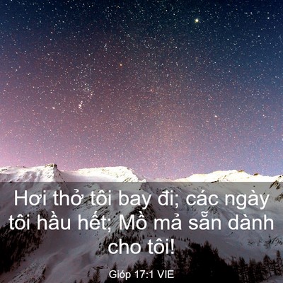Picture 03 - Gióp 17:1 VIE - Hơi thở tôi bay đi; các ngày tôi hầu - Bible Verse Picture