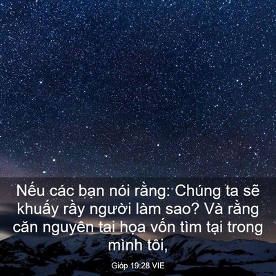 Picture 03 - Gióp 19:28 VIE - Nếu các bạn nói rằng: Chúng ta sẽ - Bible Verse Picture
