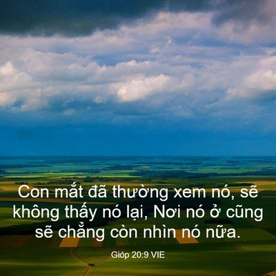Picture 03 - Gióp 20:9 VIE - Con mắt đã thường xem nó, sẽ không - Bible Verse Picture
