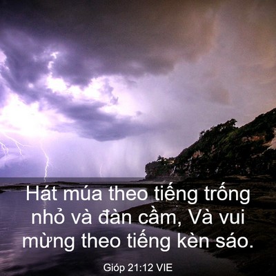 Picture 03 - Gióp 21:12 VIE - Hát múa theo tiếng trống nhỏ và đàn - Bible Verse Picture