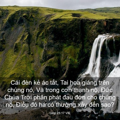 Picture 03 - Gióp 21:17 VIE - Cái đèn kẻ ác tắt, Tai họa giáng trên - Bible Verse Picture