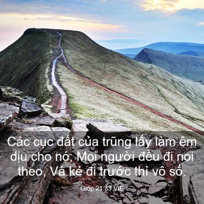 Picture 03 - Gióp 21:33 VIE - Các cục đất của trũng lấy làm êm - Bible Verse Picture