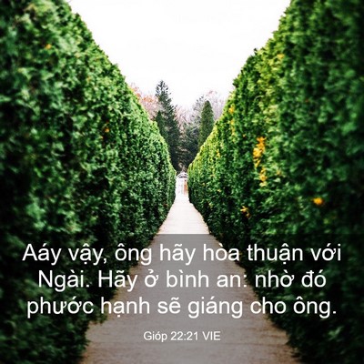 Picture 03 - Gióp 22:21 VIE - Aáy vậy, ông hãy hòa thuận với Ngài. - Bible Verse Picture