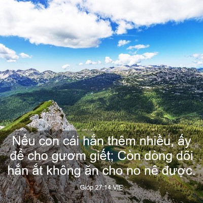 Picture 03 - Gióp 27:14 VIE - Nếu con cái hắn thêm nhiều, ấy để - Bible Verse Picture
