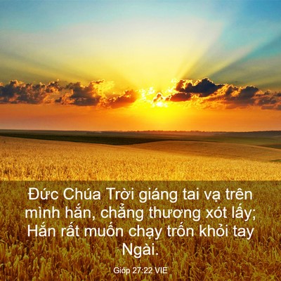 Picture 03 - Gióp 27:22 VIE - Đức Chúa Trời giáng tai vạ trên mình - Bible Verse Picture