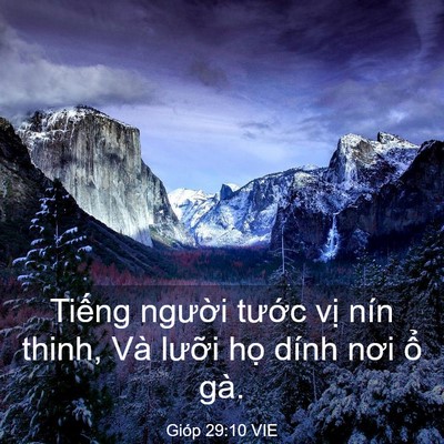 Picture 03 - Gióp 29:10 VIE - Tiếng người tước vị nín thinh, Và - Bible Verse Picture