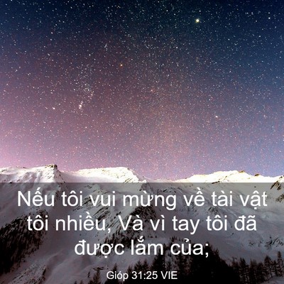 Picture 03 - Gióp 31:25 VIE - Nếu tôi vui mừng về tài vật tôi - Bible Verse Picture