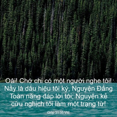 Picture 03 - Gióp 31:35 VIE - Oâi! Chớ chi có một người nghe tôi! - Bible Verse Picture