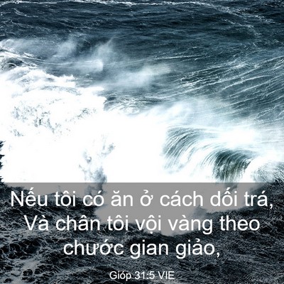 Picture 03 - Gióp 31:5 VIE - Nếu tôi có ăn ở cách dối trá, Và - Bible Verse Picture