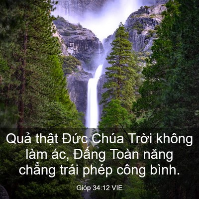Picture 03 - Gióp 34:12 VIE - Quả thật Đức Chúa Trời không làm ác, - Bible Verse Picture