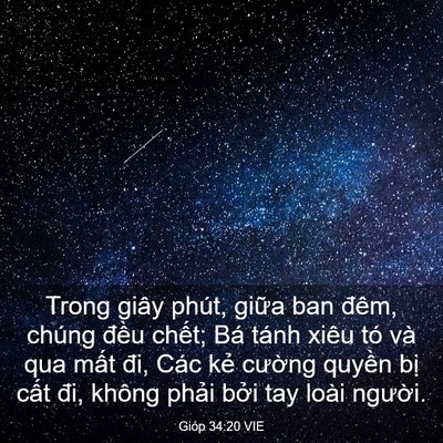 Picture 03 - Gióp 34:20 VIE - Trong giây phút, giữa ban đêm, chúng - Bible Verse Picture