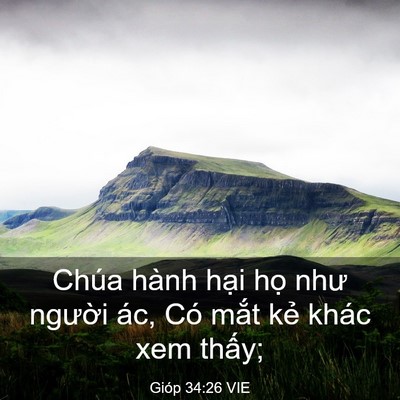 Picture 03 - Gióp 34:26 VIE - Chúa hành hại họ như người ác, Có - Bible Verse Picture