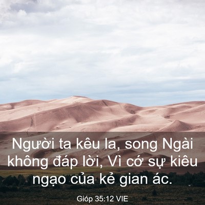 Picture 03 - Gióp 35:12 VIE - Người ta kêu la, song Ngài không đáp - Bible Verse Picture
