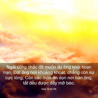 Picture 03 - Gióp 36:16 VIE - Ngài cũng chắc đã muốn dụ ông khỏi - Bible Verse Picture