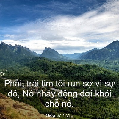 Picture 03 - Gióp 37:1 VIE - Phải, trái tim tôi run sợ vì sự đó, - Bible Verse Picture