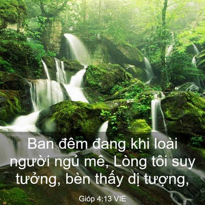 Picture 03 - Gióp 4:13 VIE - Ban đêm đang khi loài người ngủ mê, - Bible Verse Picture