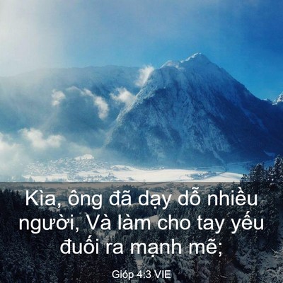 Picture 03 - Gióp 4:3 VIE - Kìa, ông đã dạy dỗ nhiều người, Và - Bible Verse Picture