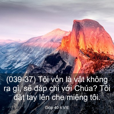 Picture 03 - Gióp 40:4 VIE - (039-37) Tôi vốn là vật không ra gì, sẽ - Bible Verse Picture