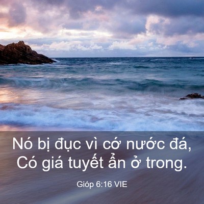 Picture 03 - Gióp 6:16 VIE - Nó bị đục vì cớ nước đá, Có giá - Bible Verse Picture