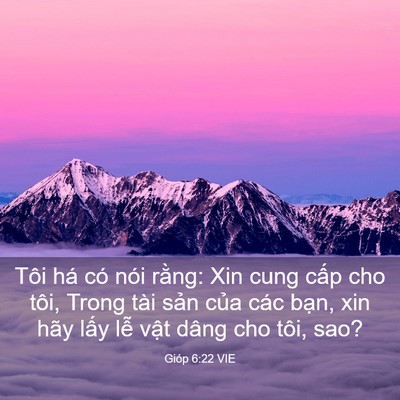 Picture 03 - Gióp 6:22 VIE - Tôi há có nói rằng: Xin cung cấp cho - Bible Verse Picture