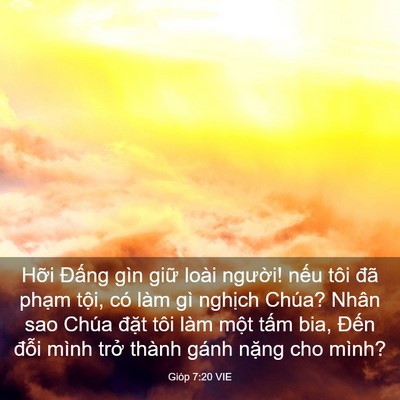 Picture 03 - Gióp 7:20 VIE - Hỡi Đấng gìn giữ loài người! nếu - Bible Verse Picture