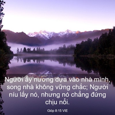 Picture 03 - Gióp 8:15 VIE - Người ấy nương dựa vào nhà mình, song - Bible Verse Picture