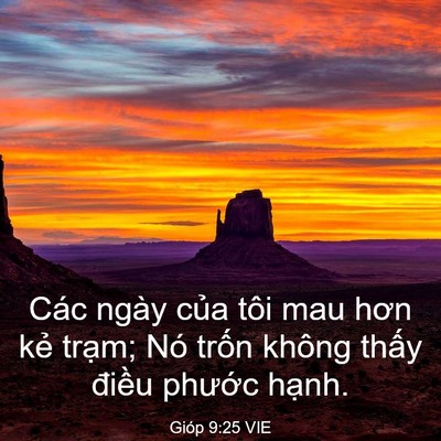 Picture 03 - Gióp 9:25 VIE - Các ngày của tôi mau hơn kẻ trạm; Nó - Bible Verse Picture
