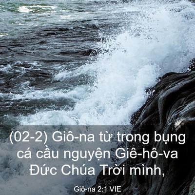 Picture 03 - Giô-na 2:1 VIE - (02-2) Giô-na từ trong bụng cá cầu - Bible Verse Picture