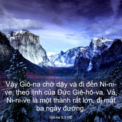 Picture 03 - Giô-na 3:3 VIE - Vậy Giô-na chờ dậy và đi đến - Bible Verse Picture