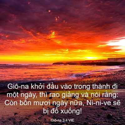 Picture 03 - Giô-na 3:4 VIE - Giô-na khởi đầu vào trong thành đi một - Bible Verse Picture