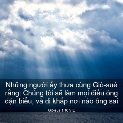Picture 03 - Giô-sua 1:16 VIE - Những người ấy thưa cùng Giô-suê - Bible Verse Picture