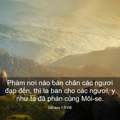 Picture 03 - Giô-sua 1:3 VIE - Phàm nơi nào bàn chân các ngươi đạp - Bible Verse Picture