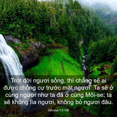 Picture 03 - Giô-sua 1:5 VIE - Trót đời ngươi sống, thì chẳng sẽ ai - Bible Verse Picture