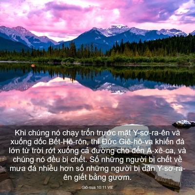 Picture 03 - Giô-sua 10:11 VIE - Khi chúng nó chạy trốn trước mặt - Bible Verse Picture