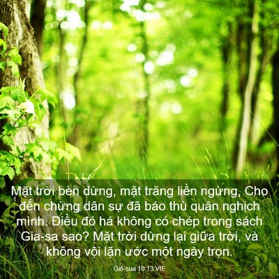 Picture 03 - Giô-sua 10:13 VIE - Mặt trời bèn dừng, mặt trăng liền - Bible Verse Picture