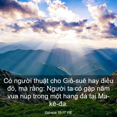 Picture 03 - Giô-sua 10:17 VIE - Có người thuật cho Giô-suê hay điều - Bible Verse Picture