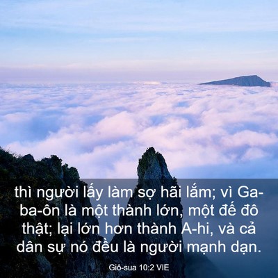 Picture 03 - Giô-sua 10:2 VIE - thì người lấy làm sợ hãi lắm; vì - Bible Verse Picture