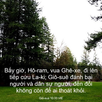Picture 03 - Giô-sua 10:33 VIE - Bấy giờ, Hô-ram, vua Ghê-xe, đi lên - Bible Verse Picture