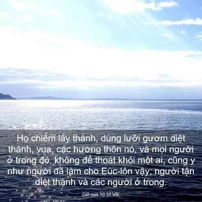 Picture 03 - Giô-sua 10:37 VIE - Họ chiếm lấy thành, dùng lưỡi gươm - Bible Verse Picture