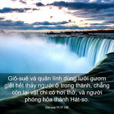 Picture 03 - Giô-sua 11:11 VIE - Giô-suê và quân lính dùng lưỡi gươm - Bible Verse Picture