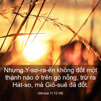 Picture 03 - Giô-sua 11:13 VIE - Nhưng Y-sơ-ra-ên không đốt một thành - Bible Verse Picture
