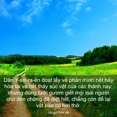 Picture 03 - Giô-sua 11:14 VIE - Dân Y-sơ-ra-ên đoạt lấy về phần mình - Bible Verse Picture
