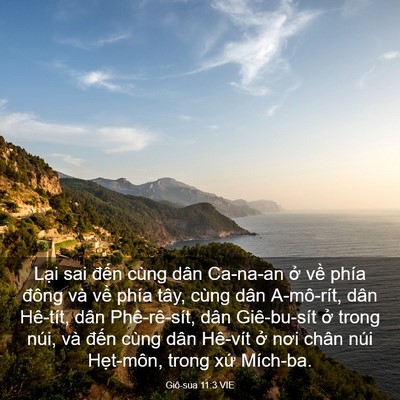 Picture 03 - Giô-sua 11:3 VIE - Lại sai đến cùng dân Ca-na-an ở về - Bible Verse Picture