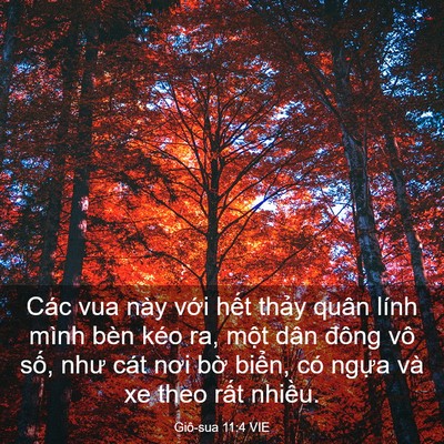 Picture 03 - Giô-sua 11:4 VIE - Các vua này với hết thảy quân lính - Bible Verse Picture