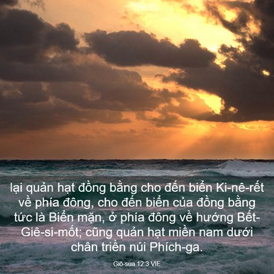 Picture 03 - Giô-sua 12:3 VIE - lại quản hạt đồng bằng cho đến - Bible Verse Picture