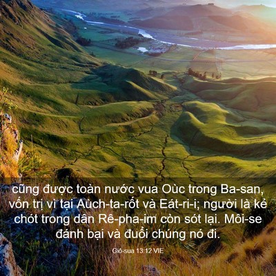 Picture 03 - Giô-sua 13:12 VIE - cũng được toàn nước vua Oùc trong - Bible Verse Picture