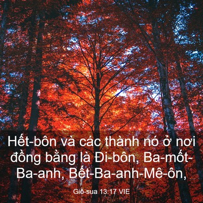 Picture 03 - Giô-sua 13:17 VIE - Hết-bôn và các thành nó ở nơi đồng - Bible Verse Picture